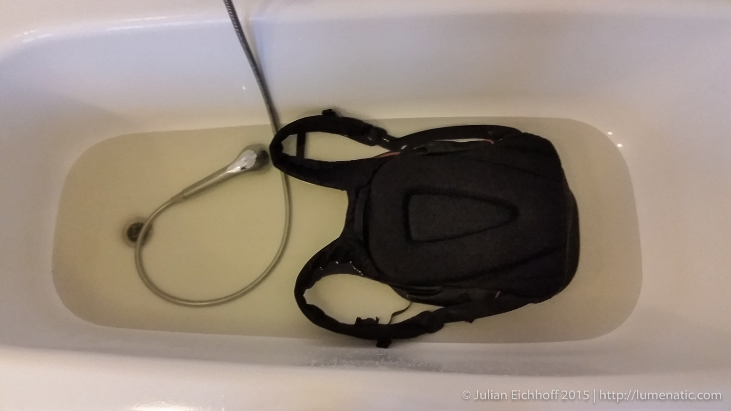 Washing a backpack (because a dog peed on it)